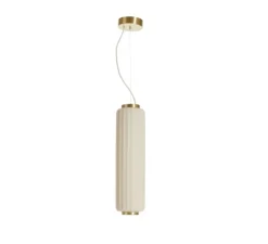 Suspension*Slide Suspension, Cordiale, , LED, dim, 3000K, lm, Ø15cm, H56cm - Blanc, laiton satiné