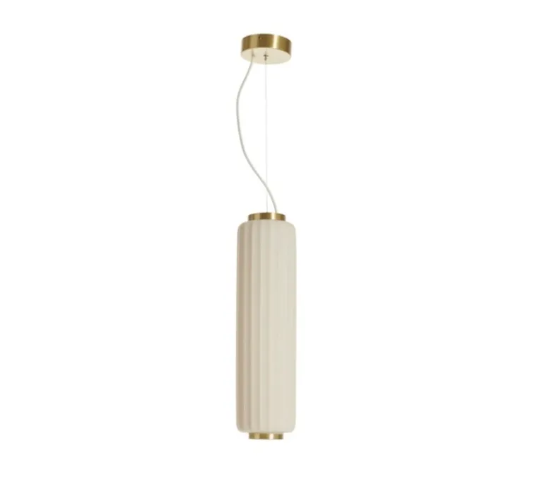 Suspension*Slide Suspension, Cordiale, , LED, dim, 3000K, lm, Ø15cm, H56cm - Blanc, laiton satiné