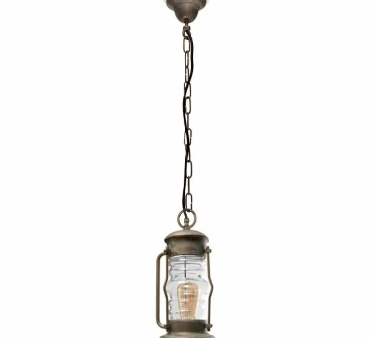 Suspension, Cortez 1746, Cuivre laiton vieilli, IP44, L15cm, H98cm - Moretti Luce