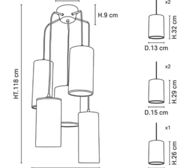 Suspension*Market Set Suspension, Cosiness 5L, , Ø44cm, H118cm - bouclette blanc