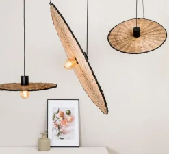 Suspension, Costas 1000, noir, rotin, Ø100cm, H2cm - Faro