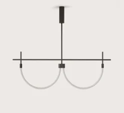 Suspension, Cram C1329/2, noir, LED, dim, 2700K, 2500 lm, L120cm, H240cm-Aromas del Campo