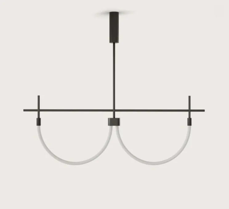 Suspension, Cram C1329/2, noir, LED, dim, 2700K, 2500 lm, L120cm, H240cm-Aromas del Campo