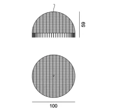 Suspension*Gervasoni Suspension, Croco 95, , Ø100cm, H59cm - marron