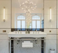 Suspension*Nemo Lighting Suspension, Crown Magnum, , Ø150cm, H124cm - acier poli