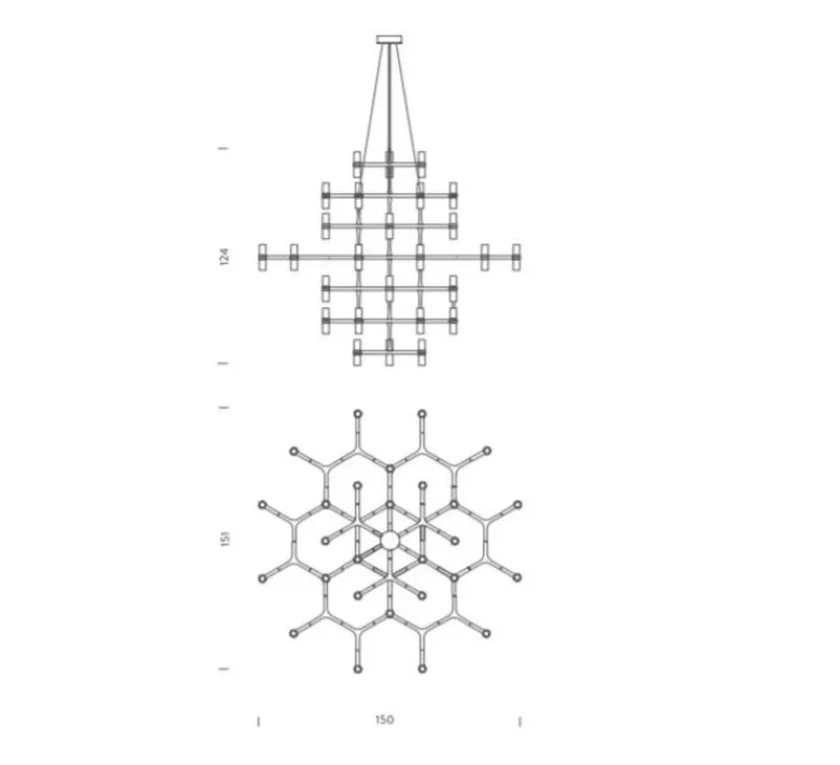 Suspension*Nemo Lighting Suspension, Crown Magnum, , Ø150cm, H124cm - or