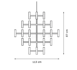 Suspension*Nemo Lighting Suspension, Crown Major, , L109cm, H87cm - plaqué or