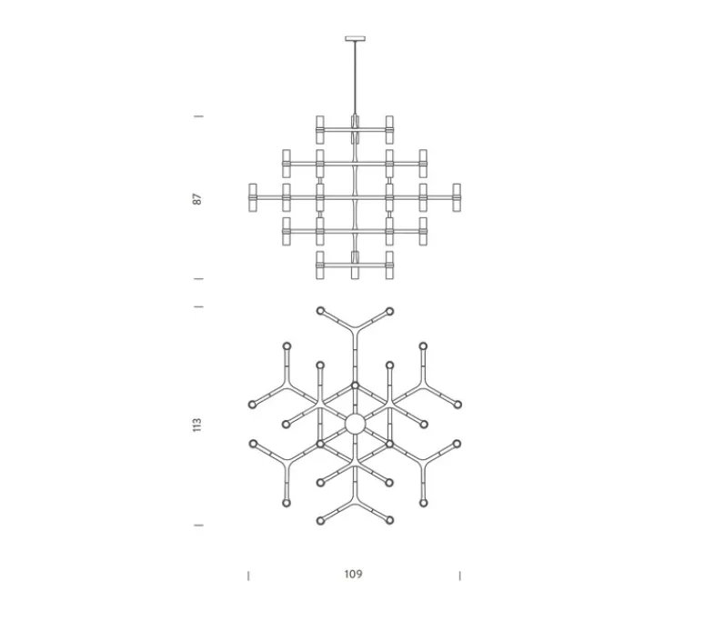 Suspension*Nemo Lighting Suspension, Crown Major, , L109cm, H87cm - plaqué or