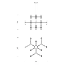 Suspension*Nemo Lighting Suspension, Crown Minor, , L77cm, H50cm - acier poli