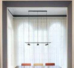 Suspension, Cupolina 3935S, noir, LED, dim, 2700K, 725 lm, L120cm, H11,2cm - Estiluz