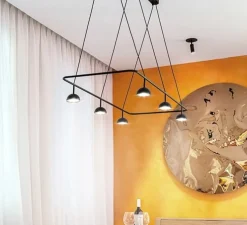 Suspension, Cupolina 3935S, noir, LED, dim, 2700K, 725 lm, L120cm, H11,2cm - Estiluz