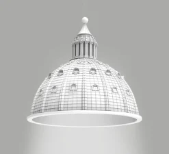 Suspension*Seletti Suspension, Cupolone Quarantacinque, , LED, dim, 2700k, 1700 lm, Ø45cm, H45cm - blanc