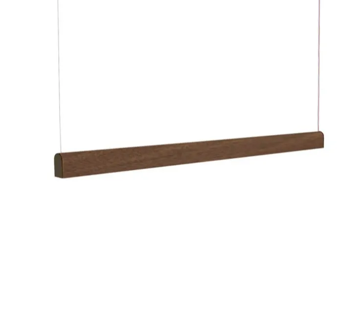 Suspension, Curve, bois, noyer, LED, DALI, Honeycomb, dim, 2700K, 1300 lm, L116cm, H6cm - Tunto