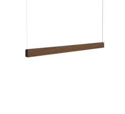 Suspension*Tunto Suspension, Curve, , LED, DALI, microprisme, dim, 2700K, 1300 lm, L116cm, H6cm - bois, noyer