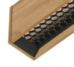 Suspension*Tunto Suspension, Curve, , LED, DALI, honeycomb, dim, 2700K, 1950 lm, L172cm, H6cm - bois, noyer