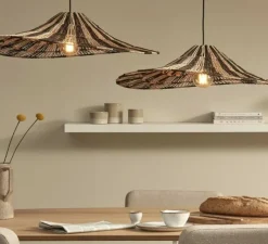 Suspension, Cuzco, noir, naturel, Ø65cm, H20cm - Good&Mojo