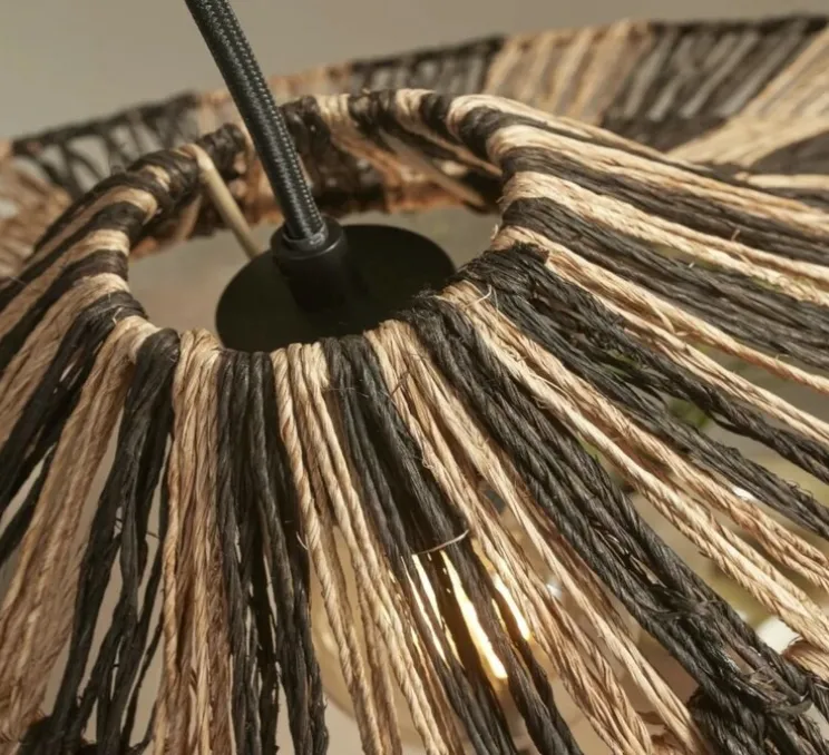 Suspension, Cuzco, noir, naturel, Ø65cm, H20cm - Good&Mojo