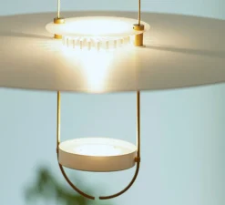 Suspension, D03, blanc et laiton, LED, 2700K, 3000 lm, Ø50cm, H81cm - OliveLab