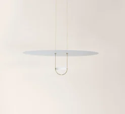 Suspension*OliveLab Suspension, D03, , LED, 2700K, 3000 lm, Ø70cm, H83cm - blanc et laiton
