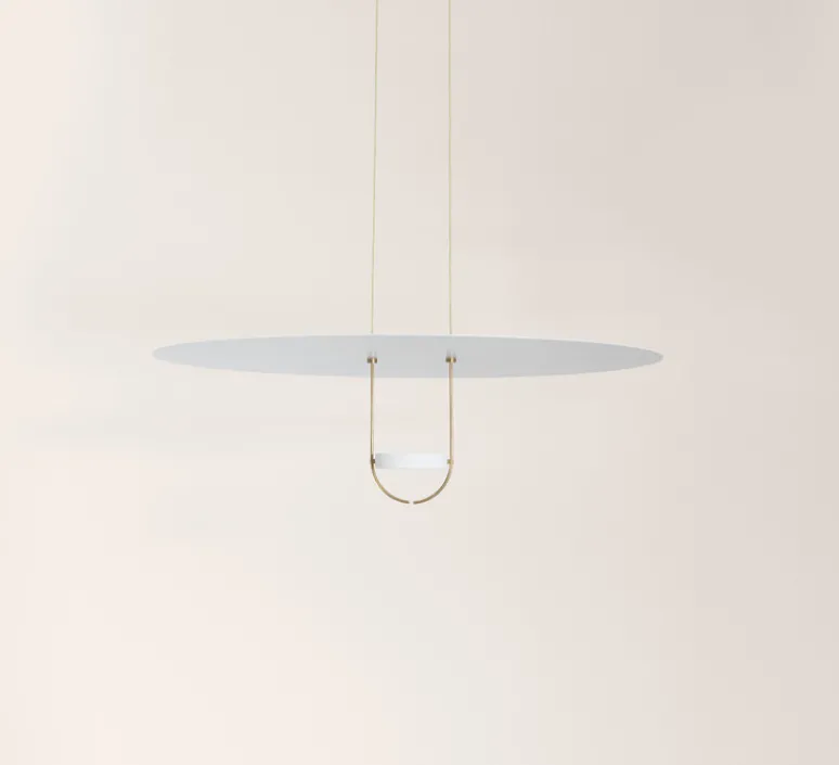 Suspension*OliveLab Suspension, D03, , LED, 2700K, 3000 lm, Ø70cm, H83cm - blanc et laiton