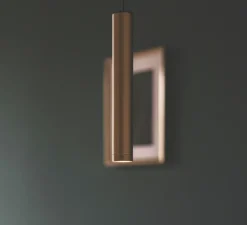 Suspension, D01, laiton, LED, 2700K, 420 lm, Ø2,2cm, H15cm - OliveLab