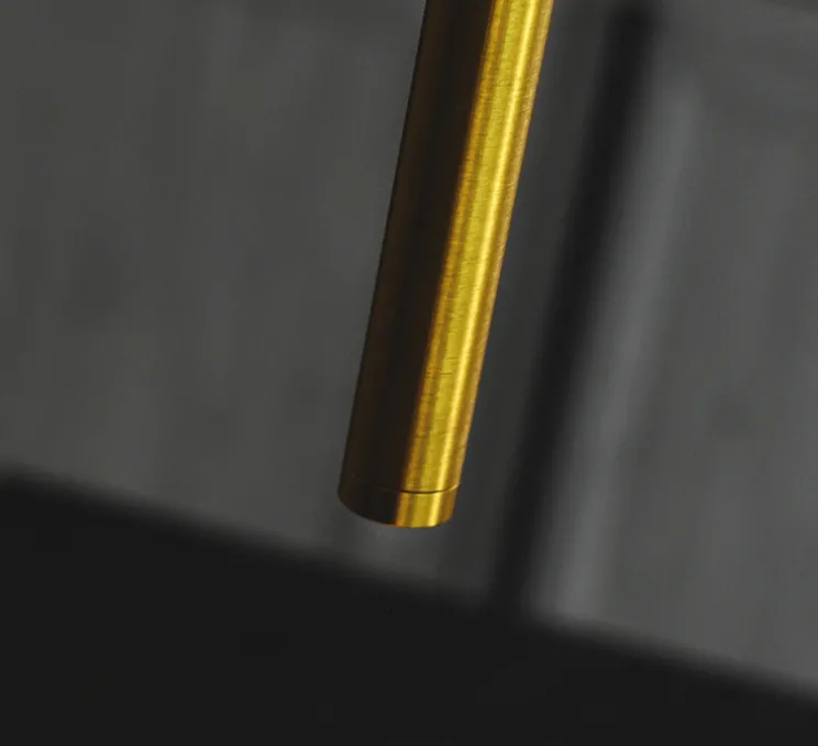Suspension, D01, laiton, LED, 2700K, 420 lm, Ø2,2cm, H30cm - OliveLab
