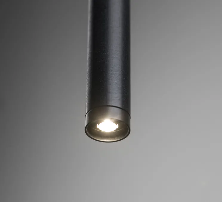 Suspension, D01, noir mat, LED, 2700K, 420 lm, Ø2,2cm, H30cm - OliveLab