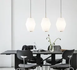 Suspension*Northern Suspension, Dahl Large, , laiton mat, Ø25cm, H33cm - blanc