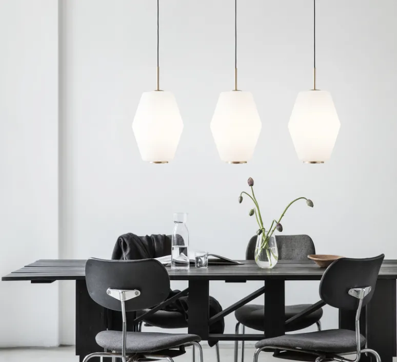 Suspension*Northern Suspension, Dahl Large, , laiton mat, Ø25cm, H33cm - blanc