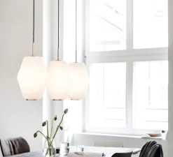 Suspension*Northern Suspension, Dahl Large, , laiton mat, Ø25cm, H33cm - blanc