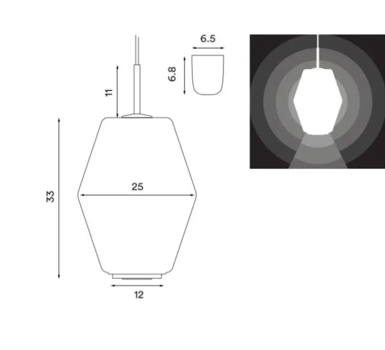 Suspension*Northern Suspension, Dahl Large, , laiton mat, Ø25cm, H33cm - blanc