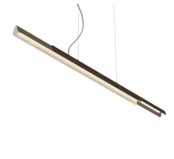 Suspension, Dala Linear, gris foncé, bois, LED, dim, 3000k, 5300 lm, L150cm, H6,5cm - Kdln