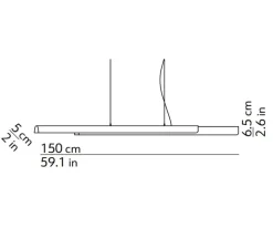 Suspension, Dala Linear, gris foncé, bois, LED, dim, 3000k, 5300 lm, L150cm, H6,5cm - Kdln