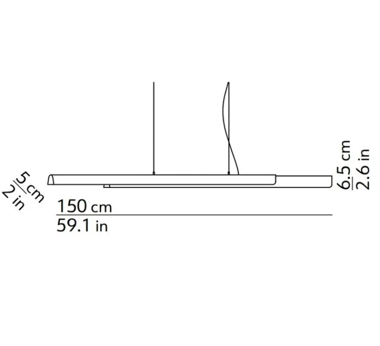 Suspension*KDLN Suspension, Dala Linear, , LED, dim, 3000k, 5300 lm, L150cm, H6,5cm - sable, bois