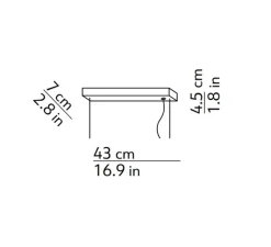 Suspension*KDLN Suspension, Dala Linear, , LED, dim, 2700k, 5150 lm, L150cm, H6,5cm - sable, béton