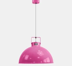 Suspension*Jieldé Suspension, Dante 450, rose, blanc, Ø45cm, H33cm - rose, intérieur blanc