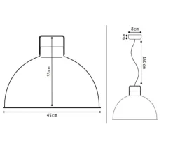 Suspension*Jieldé Suspension, Dante 450, , Ø45cm, H33cm - Vert vespa mat, intérieur argent