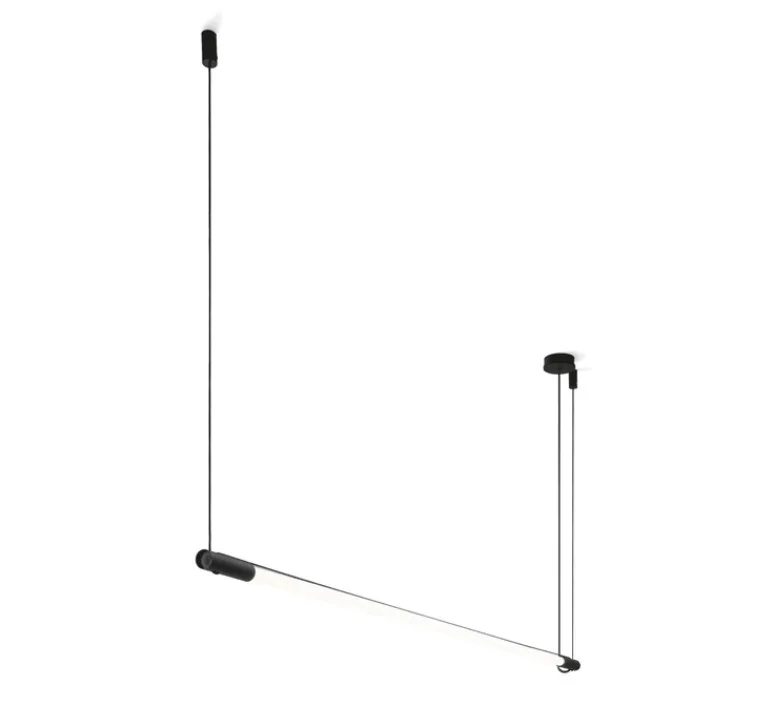Suspension*Wever&Ducré Suspension, Darf, 1.0 non dim, , LED, 3000K, 3560lm, Ø3,3cm, L162,6cm - Wever & Ducré noir et blanc