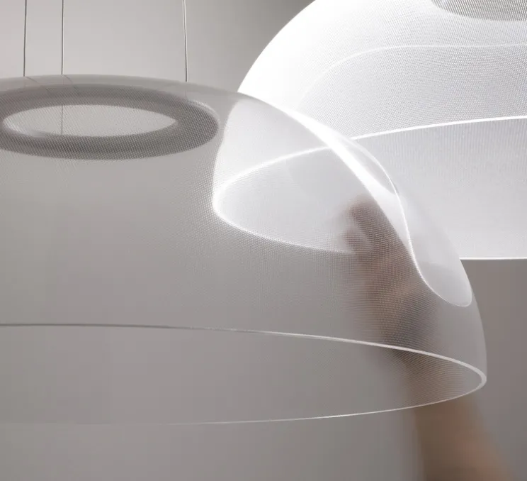 Suspension, Demi, transparent, LED, 3000K, 3748lm, Dim, phase cut, Ø70cm, H24.5cm - Stilnovo