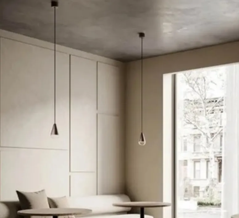 Suspension*Il Fanale Suspension, Dew single, , Ø9,4cm, H150cm - fer antique, verre transparent