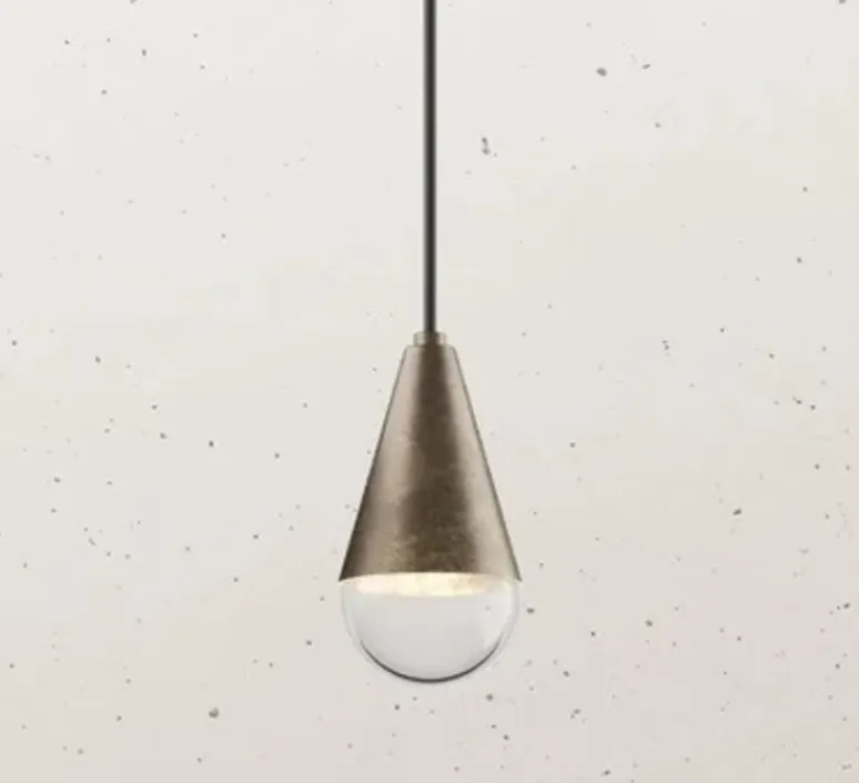 Suspension*Il Fanale Suspension, Dew single, , Ø9,4cm, H150cm - fer antique, verre transparent