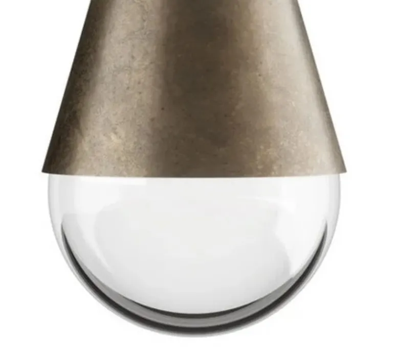 Suspension*Il Fanale Suspension, Dew single, , Ø9,4cm, H150cm - fer antique, verre transparent