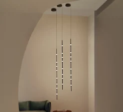 Suspension*LEDS C4 Suspension, Dew Vertical L, , LED, dim, 2700k, 1383 lm, Ø4,3cm, H170cm - noir