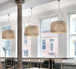 Suspension d'extérieur, FORA 90 regulable triac, blanc cassé, IP66, 2700K, 3000lm, Ø90cm, H55,5cm - Bover