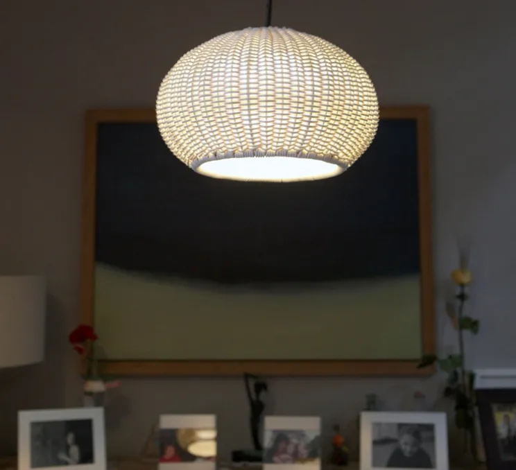 Suspension d'extérieur, Garota S/01, blanc, IP66, LED, 2700K, 1122lm, Ø27cm, H16cm - Bover