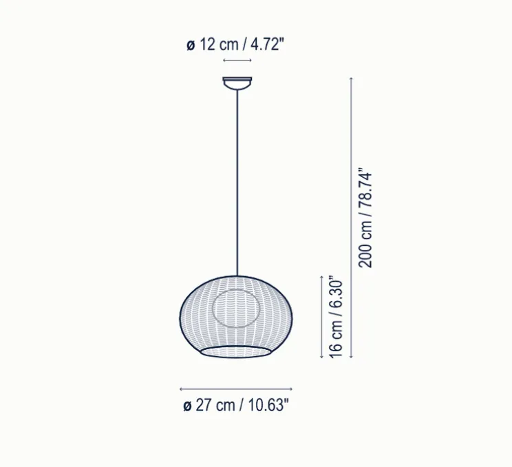 Suspension d'extérieur, Garota S/01, blanc, IP66, LED, 2700K, 1122lm, Ø27cm, H16cm - Bover