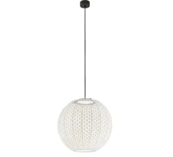 Suspension*Bover Suspension d'extérieur, Nans Sphere S, , IP66, LED, dim, 2700K, 1400 lm, Ø60cm, H257cm - Brun graphite - Teinte beige