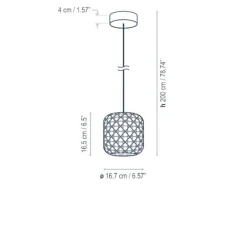 Suspension*Bover Suspension d'extérieur, Nans S Outdoor, , IP66, LED, dim, 2700K, 503 lm, Ø16,7cm, H16,5cm - Brun graphite - Teinte marron