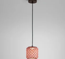 Suspension*Bover Suspension d'extérieur, Nans S Outdoor, , IP66, LED, dim, 2700K, 503 lm, Ø16,7cm, H16,5cm - Brun graphite - Teinte rouge