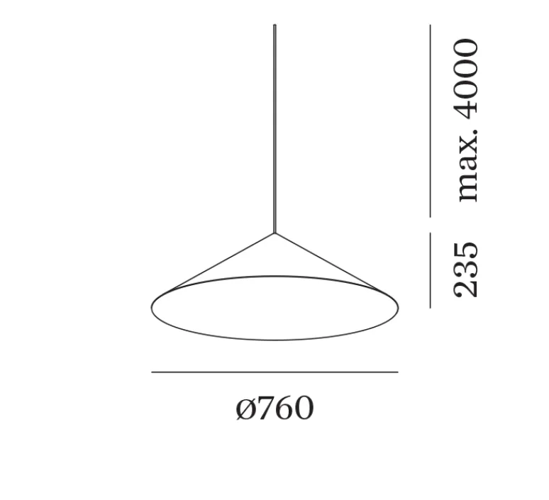 Suspension*Wever&Ducré Suspension, Dinor 3.0, , LED, 1800-2850K, 510lm, Ø76cm, H23,5cm - noir